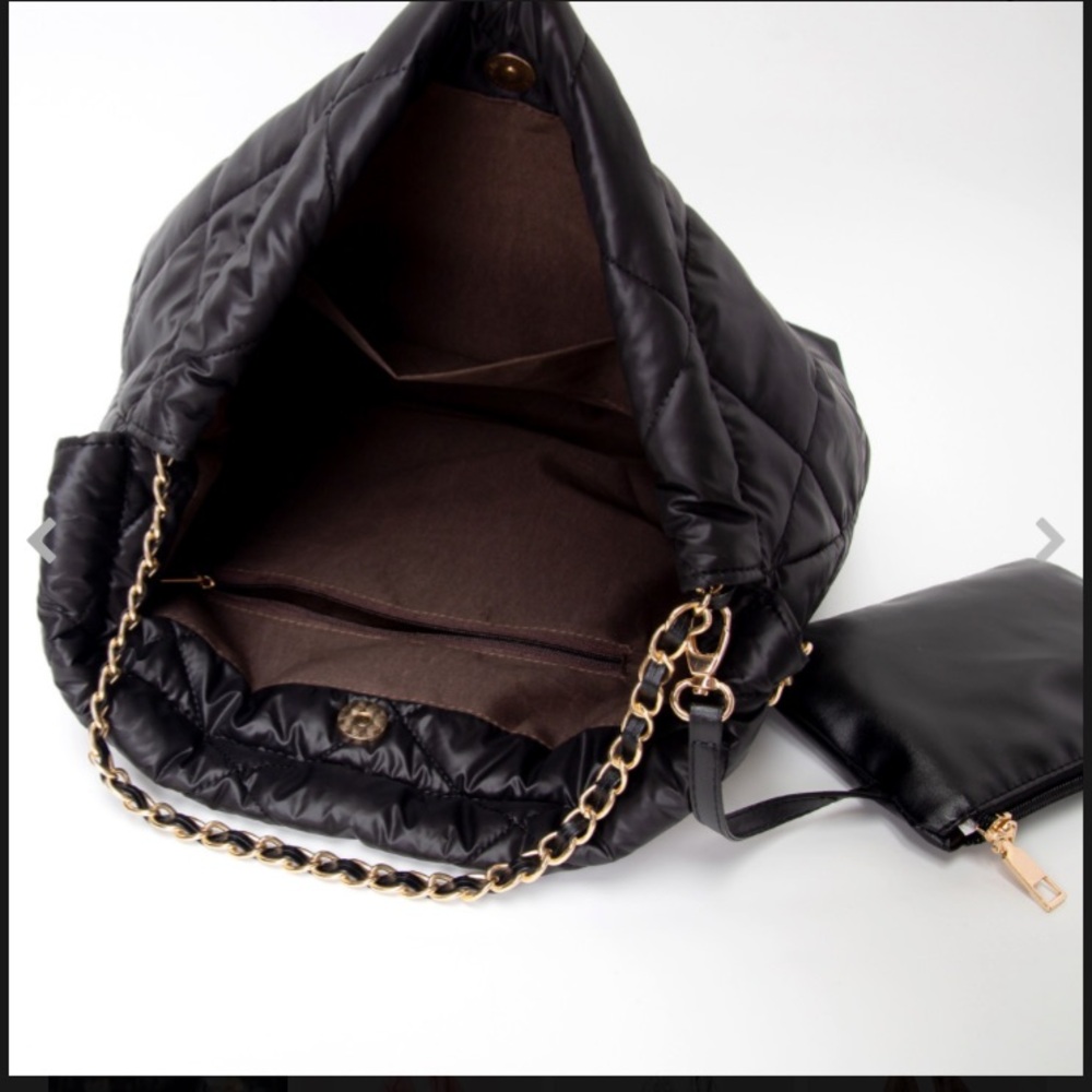 Green Quilted Chain Shoulder Bag NEW! - Picture 2 of 3
